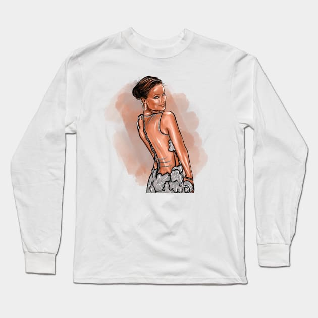 Olivia Wilde Long Sleeve T-Shirt by Svetlana Pelin